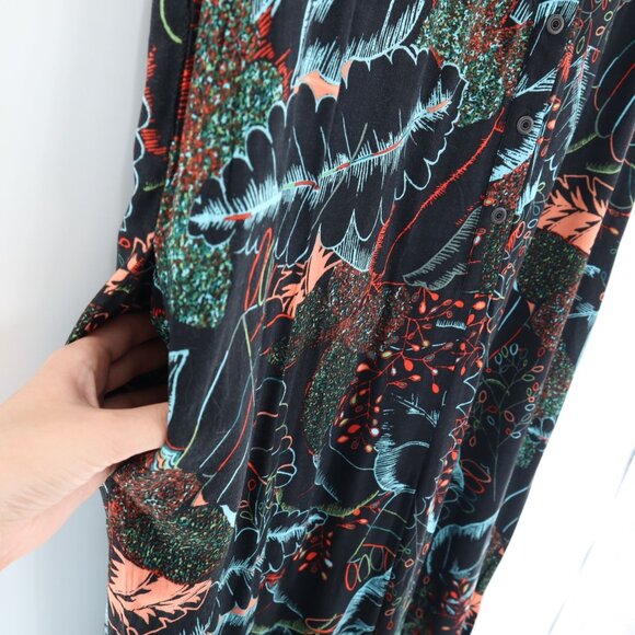 Anthropologie Black and Blue Floral Jumpsuit - Picture 7 of 11